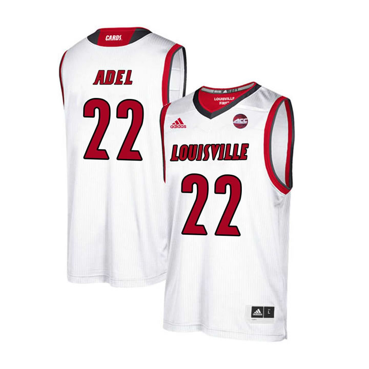 Louisville Cardinals 22 Deng Adel White College Basketball Jersey Dzhi